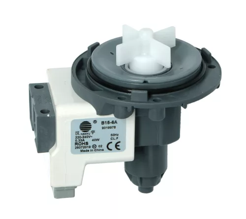 Lúgszivattyú mosógép Indesit - Whirlpool 40W HANYU # (hátul sarus) 220/240V Pl.: SAMSUNG mosógép szivattyú DC31-00030A #