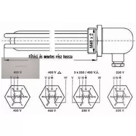 Fűtőbetét Cseh Tatramat ( M 48 x 2 mm ) 7500W 