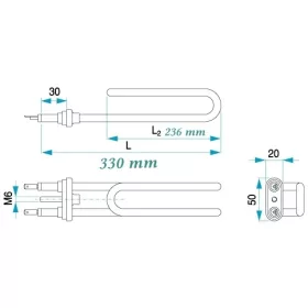   Fűtőbetét Tatramat bojlerhez 1350W 30mm réz #(nincs felületkezelés )#
