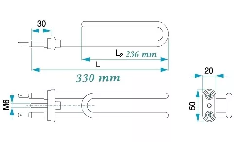 Fűtőbetét Tatramat bojlerhez 1350W 30mm réz #(nincs felületkezelés )#