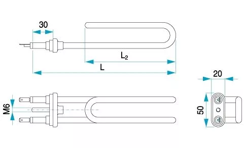 Fűtőbetét Tatramat bojlerhez 1750W 30mm réz #(nem futtatott)#