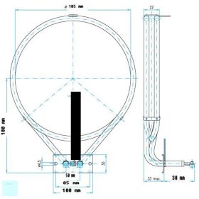   Villany sütőbetét Veszta Kör alakú 230 V 2000 W RB1H7524 # RENDELÉSRE #