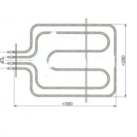 Villanytűzhely sütőbetét 2000/900 W Gorenje 280x380 mm