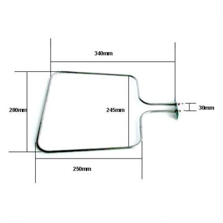 Villanytűzhely  sütőbetét alsó 230 V 1100 W RA 1H 7523 tip. Veszta , Karancs fűtőbetét eredeti, gyári