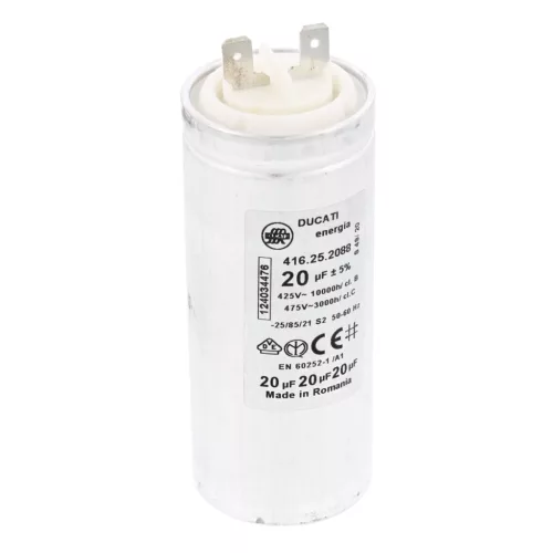 Kondenzátor fémházas 20µF. Electrolux szárítógép 1240344760