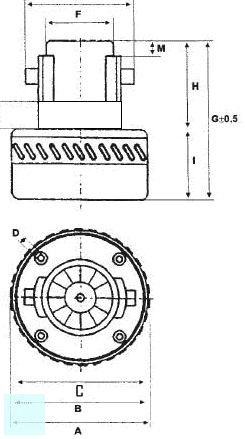 Takarítógép motor univerzális Karcher, Philips, Rowenta 1000W 