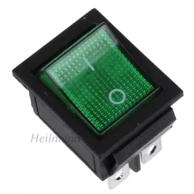   SZV 611 - 612  jelzőlámpás kapcsoló 31x22mm zöld # 16A 250V, 20A 125V. 4 CONTACTS. #