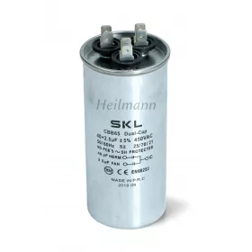 Klíma kondenzátor 40+2.5µF, 450V, 50-60Hz. Ø50x110mm.