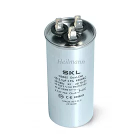 Klíma kondenzátor 45+2.5µF, 450V, 50-60Hz. Ø50x110mm.