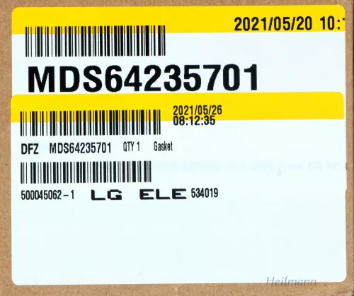 LG mosógép üstszájtömítés MDS64235701 